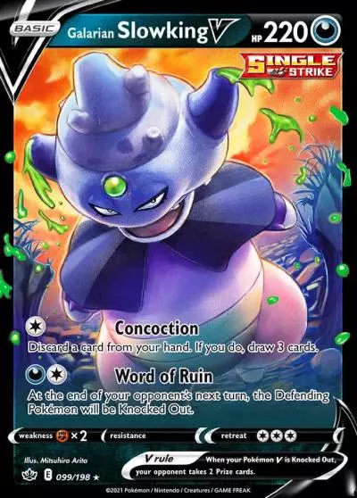 Galarian Slowking V 99/198 Chilling Reign Pokemon card