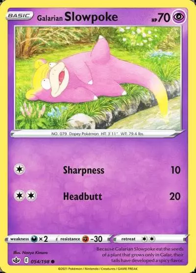 Galarian Slowpoke 54/198 Chilling Reign Pokemon card