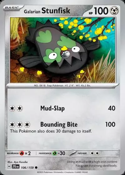 Galarian Stunfisk 106/159 Journey Together Pokemon card