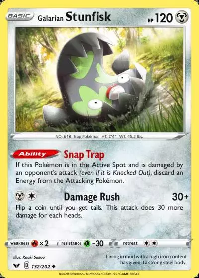 Galarian Stunfisk 132/202 Sword & Shield Pokemon card