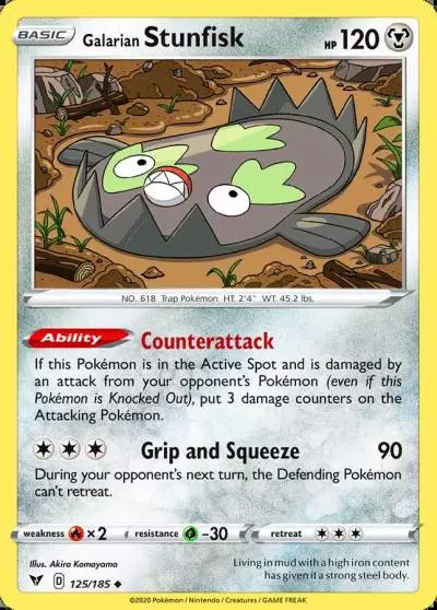 Galarian Stunfisk 125/185 Vivid Voltage Pokemon card
