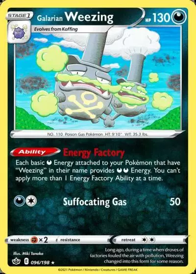 Galarian Weezing 96/198 Chilling Reign Pokemon card