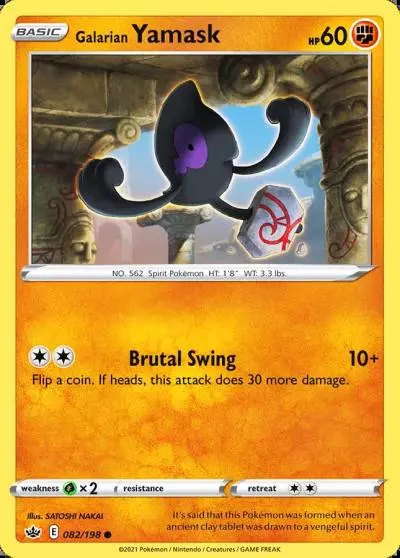 Galarian Yamask 82/198 Chilling Reign Pokemon card