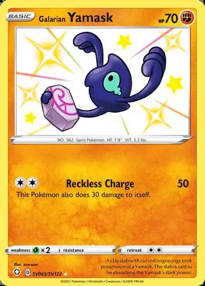 Galarian Yamask SV065/122 Shining Fates Shiny Vault Pokemon card