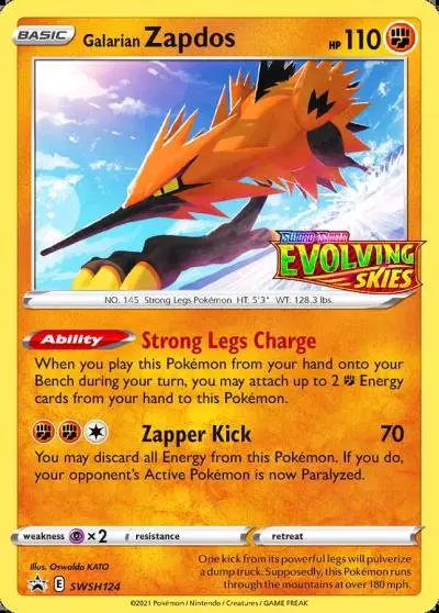Galarian Zapdos SWSH124/307 SWSH Black Star Promos Pokemon card