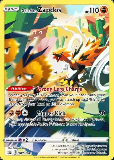 Galarian Zapdos SWSH283/307 SWSH Black Star Promos Pokemon card