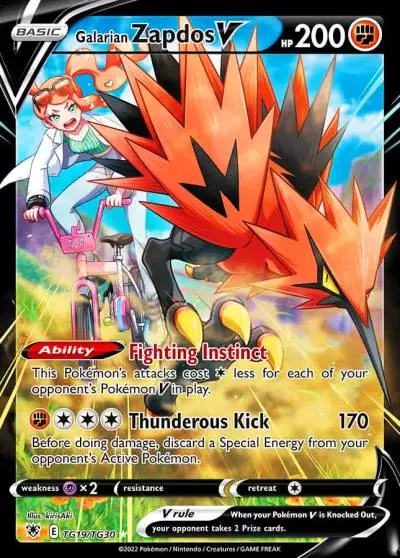 Galarian Zapdos V TG19/30 Astral Radiance Trainer Gallery Pokemon card