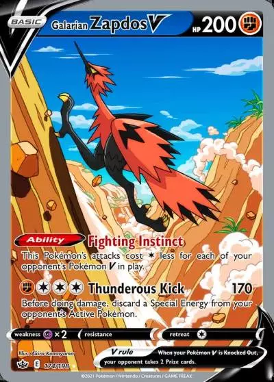 Galarian Zapdos V 174/198 Chilling Reign Pokemon card