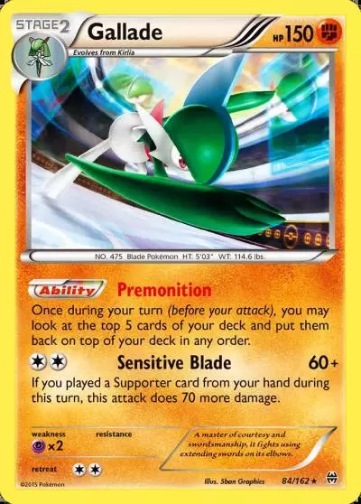 Gallade 84/162 BREAKthrough Pokemon card