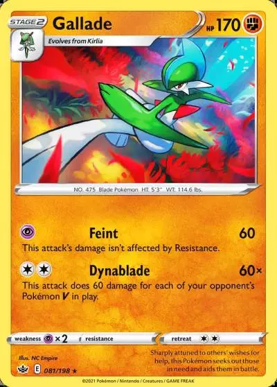 Gallade 81/198 Chilling Reign Pokemon card