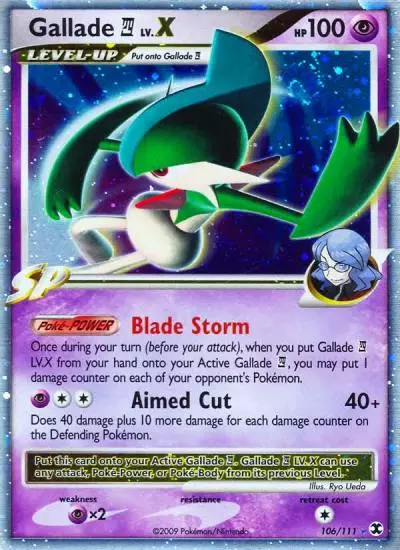 Gallade E4 LV.X 106/111 Rising Rivals Pokemon card