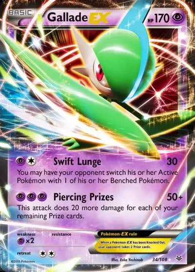 Gallade-EX 34/108 Roaring Skies Pokemon card