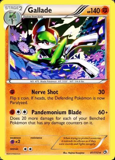 Gallade 81/113 Legendary Treasures Pokemon card