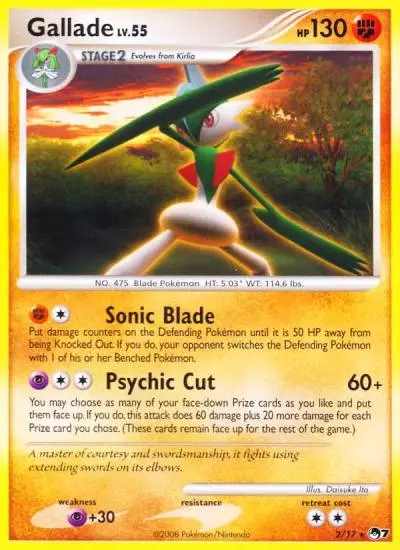 Gallade 2/17 POP Series 7 Pokemon card
