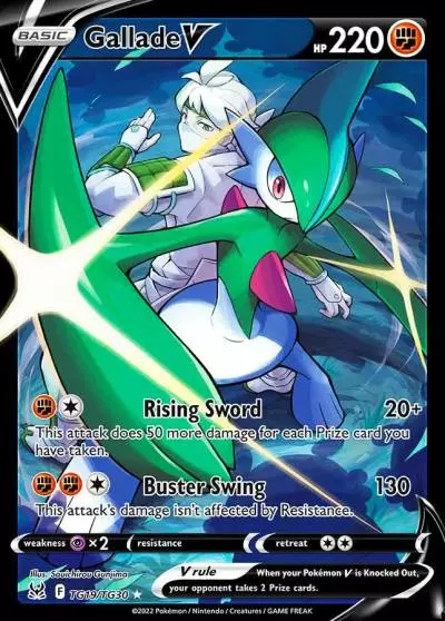 Gallade V TG19/30 Lost Origin Trainer Gallery Pokemon card