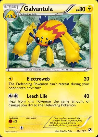 Galvantula 46/114 Black & White Pokemon card