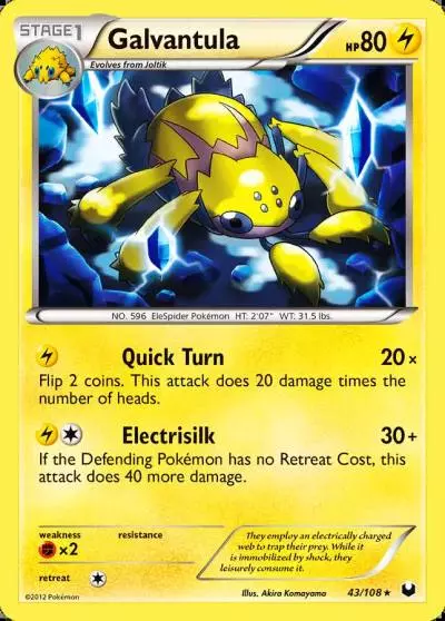 Galvantula 43/108 Dark Explorers Pokemon card
