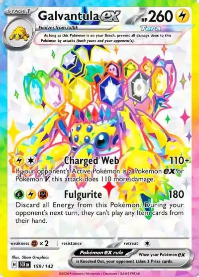 Galvantula ex 159/142 Stellar Crown Pokemon card