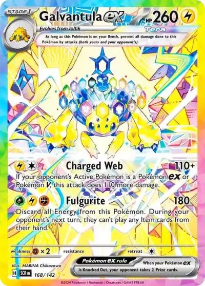Galvantula ex 168/142 Stellar Crown Pokemon card