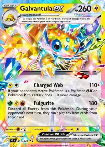 Galvantula ex 51/142 Stellar Crown Pokemon card