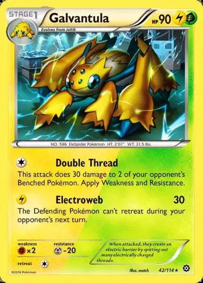Galvantula 42/114 Steam Siege Pokemon card