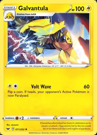 Galvantula 71/202 Sword & Shield Pokemon card