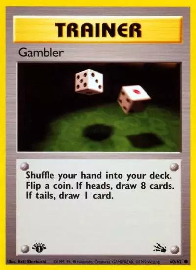 Gambler 60/62 Fossil Pokemon card