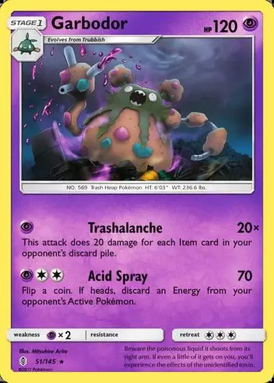Garbodor 51/145 Guardians Rising Pokemon card
