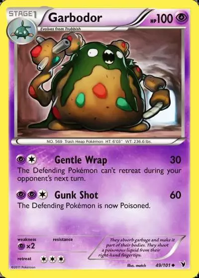 Garbodor 49/101 Noble Victories Pokemon card