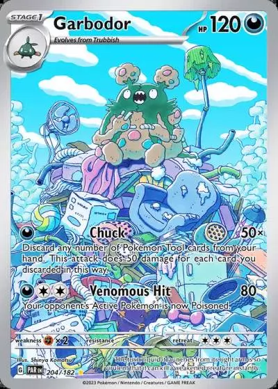 Garbodor 204/182 Paradox Rift Pokemon card