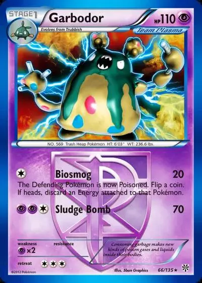 Garbodor 66/135 Plasma Storm Pokemon card
