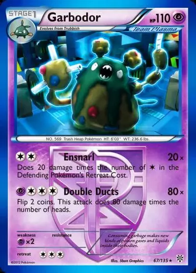 Garbodor 67/135 Plasma Storm Pokemon card