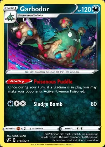 Garbodor 118/192 Rebel Clash Pokemon card