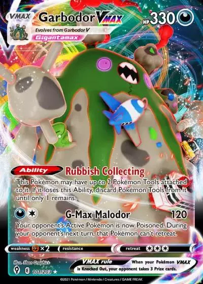 Garbodor VMAX 101/203 Evolving Skies Pokemon card