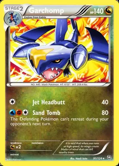 Garchomp 91/124 Dragons Exalted Pokemon card