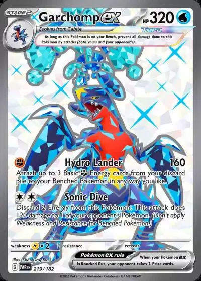 Garchomp ex 219/182 Paradox Rift Pokemon card