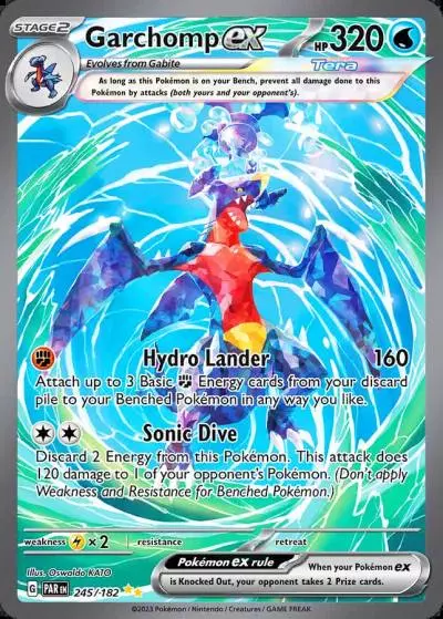 Garchomp ex 245/182 Paradox Rift Pokemon card