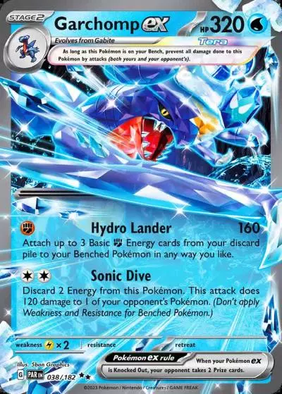 Garchomp ex 38/182 Paradox Rift Pokemon card