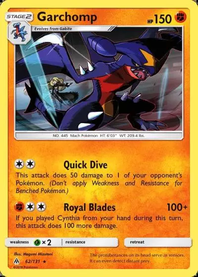 Garchomp 62/131 Forbidden Light Pokemon card