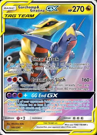 Garchomp & Giratina-GX 146/236 Unified Minds Pokemon card