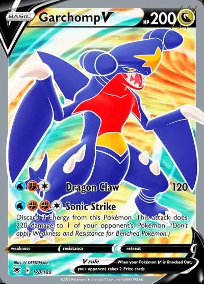Garchomp V 178/189 Astral Radiance Pokemon card