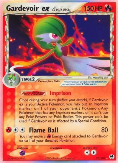 Gardevoir ex δ 93/101 Dragon Frontiers Pokemon card