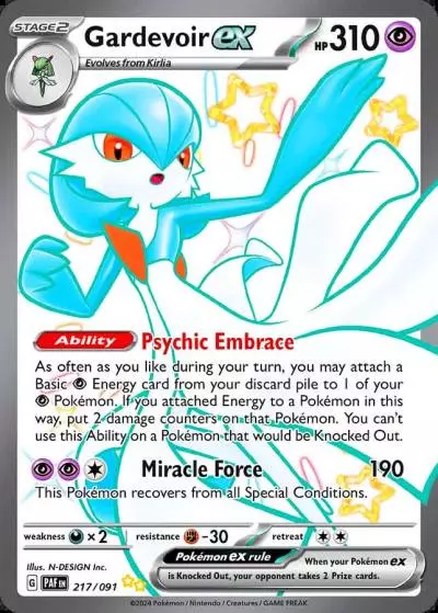 Gardevoir ex 217/91 Paldean Fates Pokemon card