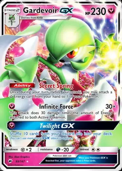 Gardevoir-GX 93/147 Burning Shadows Pokemon card