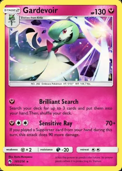 Gardevoir 141/214 Lost Thunder Pokemon card