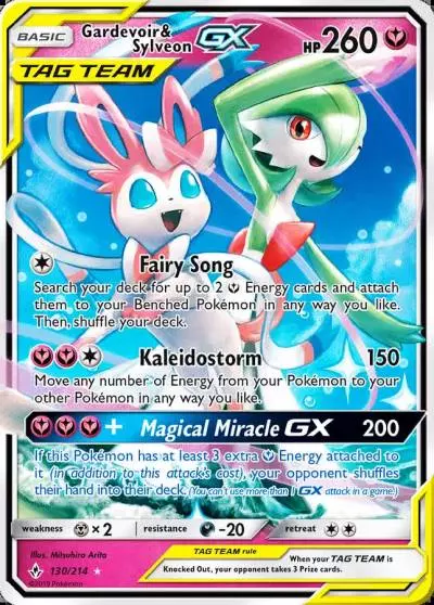 Gardevoir & Sylveon-GX 130/214 Unbroken Bonds Pokemon card