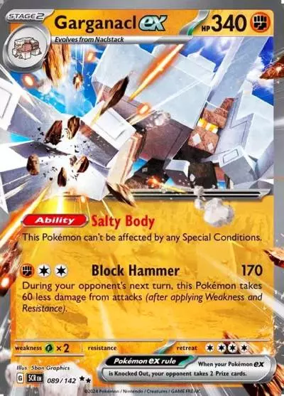 Garganacl ex 89/142 Stellar Crown Pokemon card