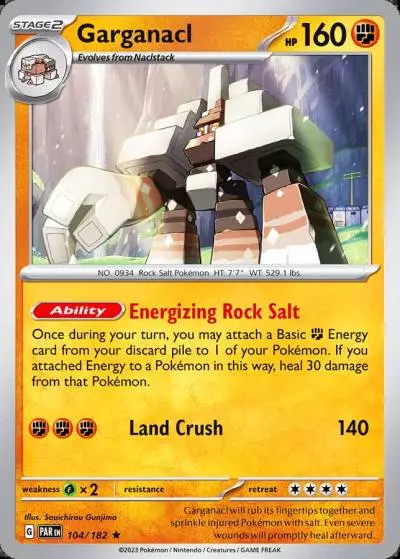 Garganacl 104/182 Paradox Rift Pokemon card