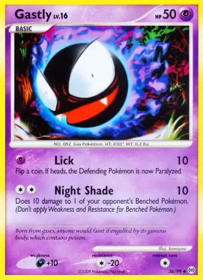 Gastly 36/99 Arceus Pokemon card