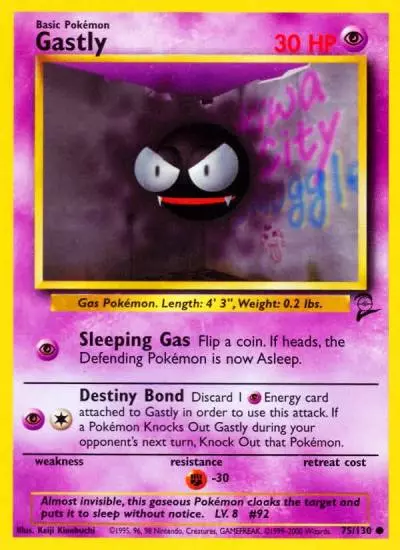 Gastly 75/130 Base Set 2 Pokemon card